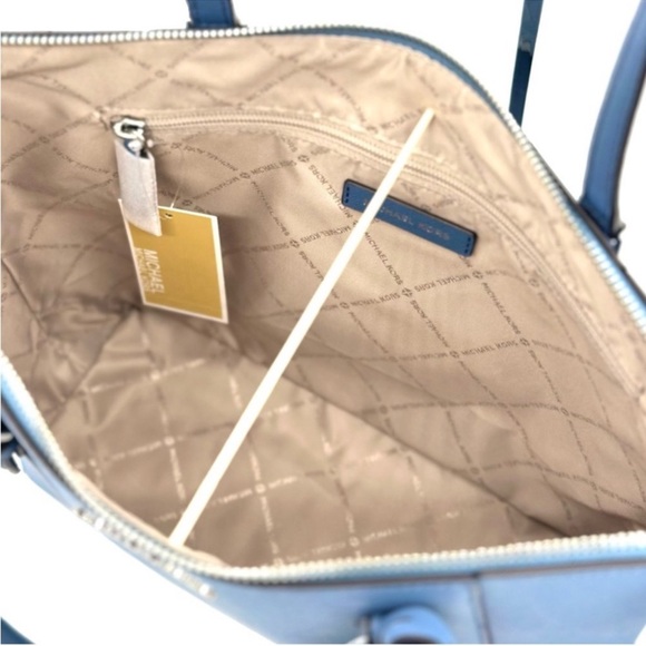 Michael Kors Large Charlotte Tote Bag Denim Blue - Picture 9 of 10